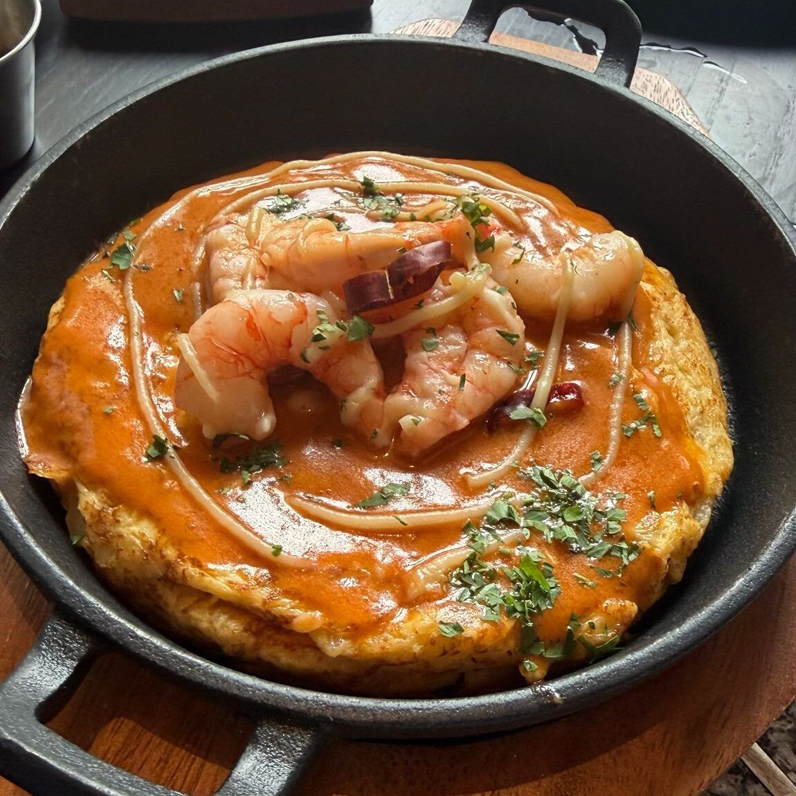 Plato con gambas de Keli